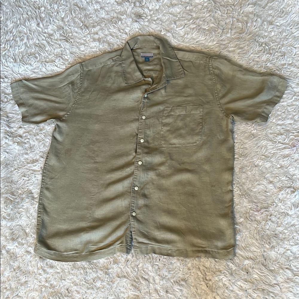 Men's Olive Green breakwater button up shirt